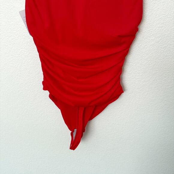 [Popilush] Red Square Neck Ruched Sculpting Slimming Shaping Bodysuit NWT Sz XL - Picture 9 of 11